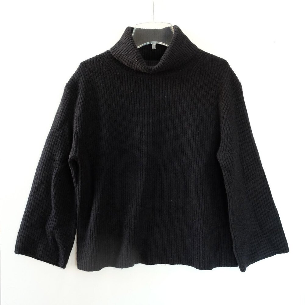 EUC J CREW Wool and recycled cashmere relaxed turtleneck XXS Black XS